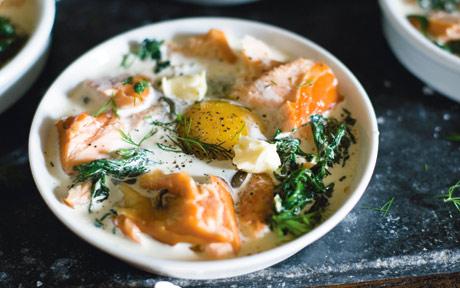 Smoked Salmon Baked Eggs Recipe