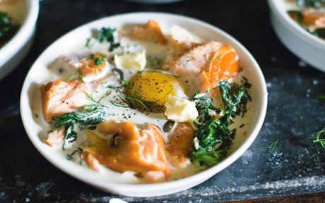 Smoked Salmon Baked Eggs Recipe