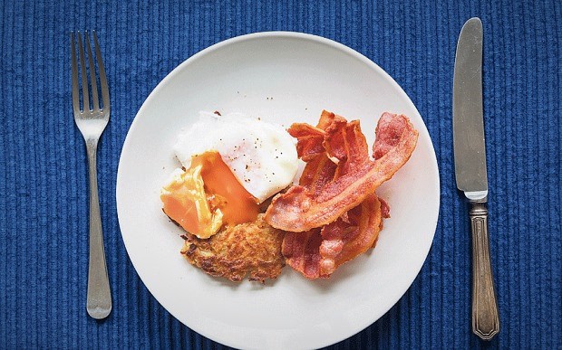 Smoked Bacon, Potato Cakes and Poached Eggs Recipe