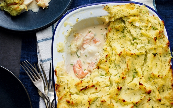 Recipe Fish Pie with Crisp Potato Topping