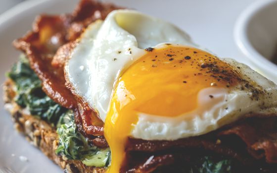 Bacon, Spinach & Egg Toasted Open Sandwich Recipe