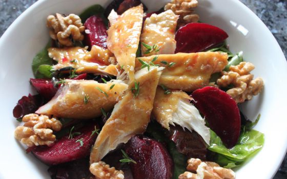 Smoked Mackerel with Roasted Beetroot Salad Recipe