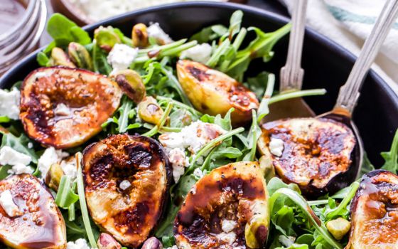 Smoked Chicken with Figs, Goat’s Cheese & Walnuts Recipe