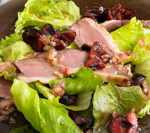 Smoked Duck and cherry salad