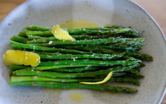 Asparagus with Smoked Butter & Salmon Recipe