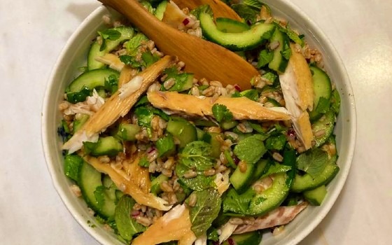 Smoked Sea Bass & Spelt Salad Recipe