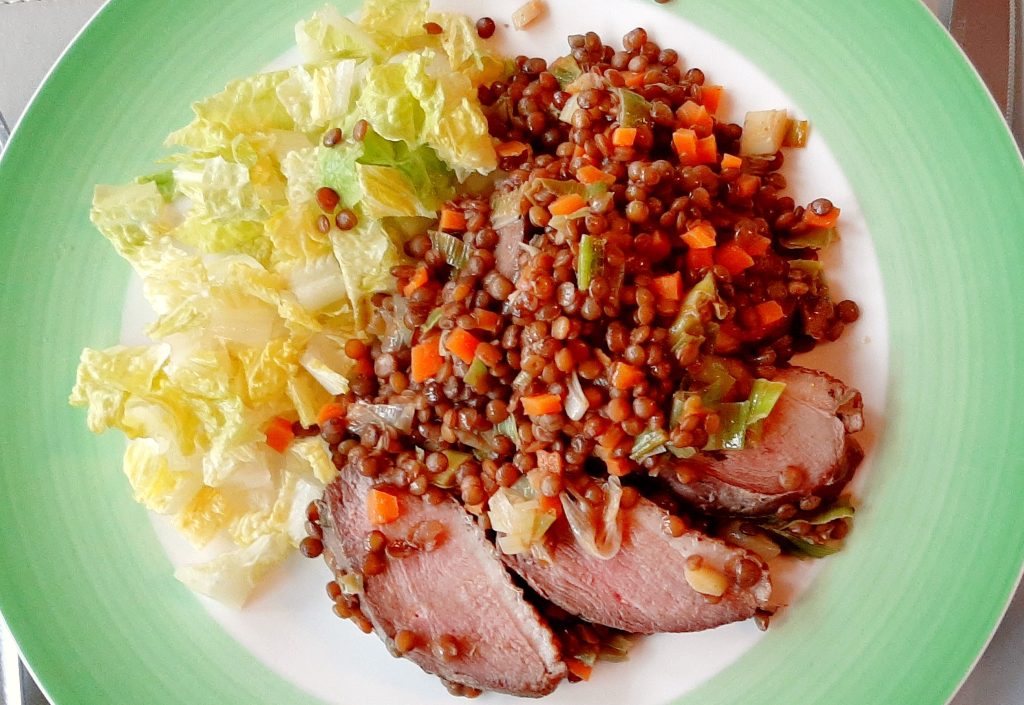 Smoked Duck Lentil salad to Serve