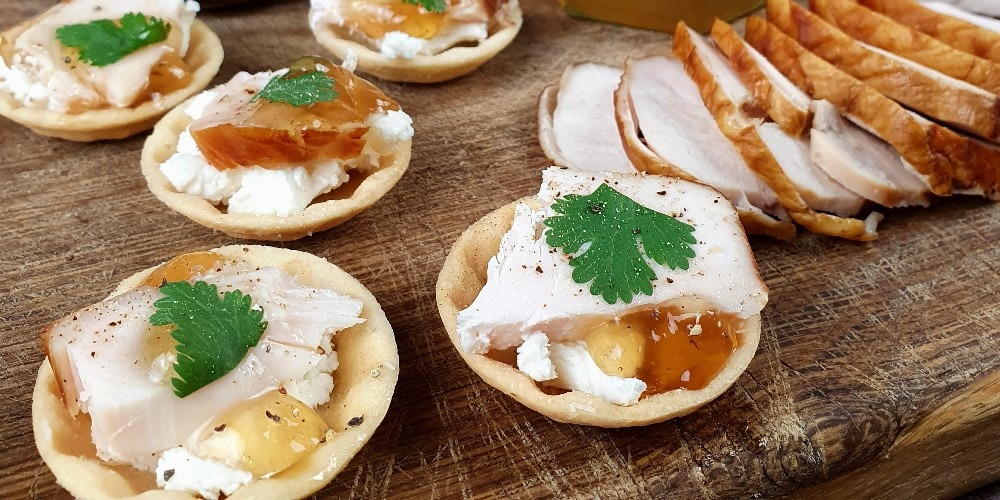 Smoked Chicken and Apple Cider Vinegar Canape