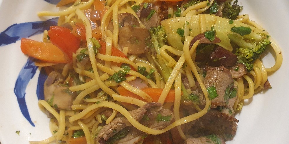 Smoked Duck And Vegetable Noodles Recipe