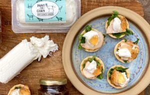 Smoked Chicken and Goat's Cheese Canapes