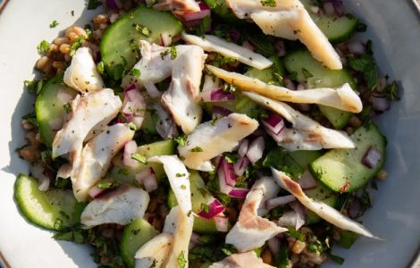 Smoked Sea Bass & Spelt Salad Recipe