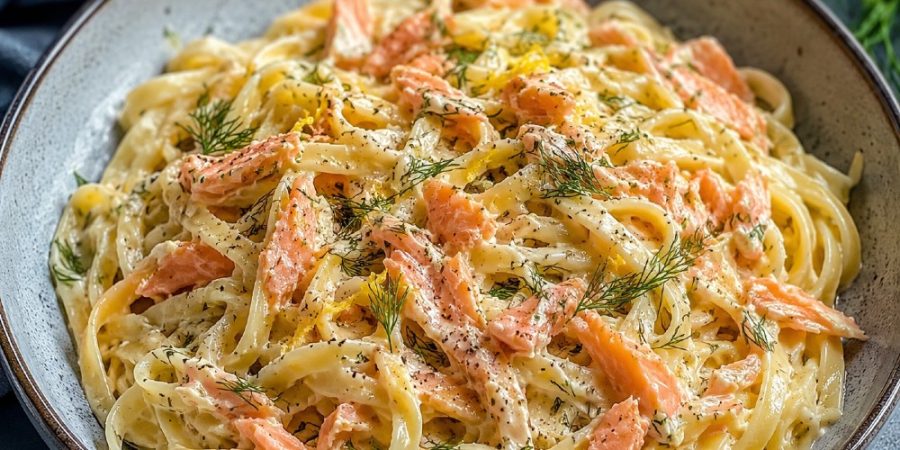 Creamy Hot Smoked Salmon pasta recipe